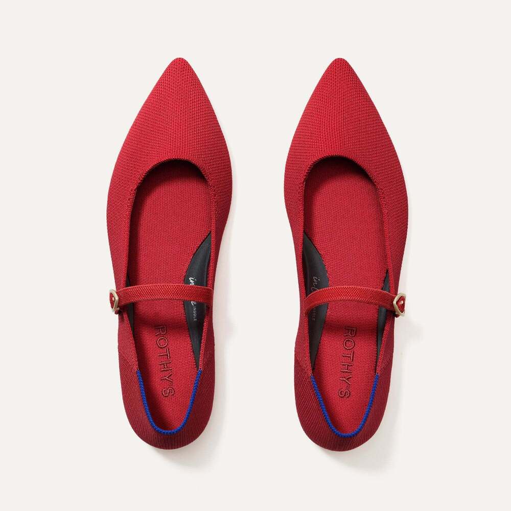 Rothy's The Point Mary Jane II - Red Crisp Size 9